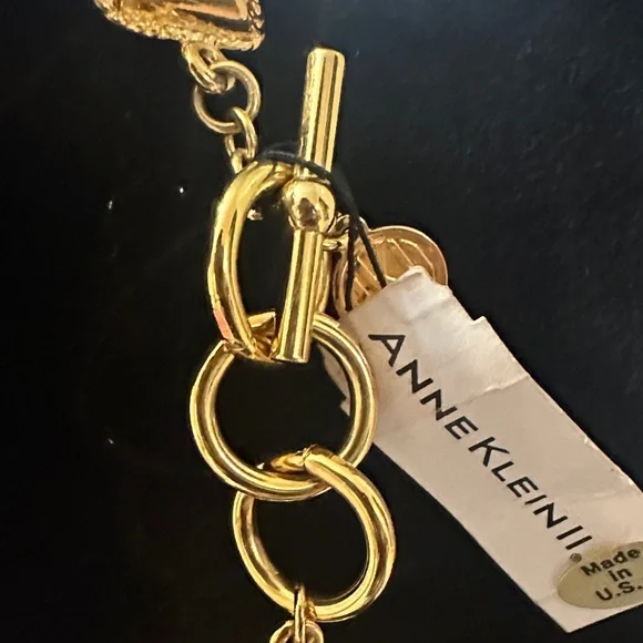 Anne Klein Gold and Black Square Necklace - Picture 3 of 4